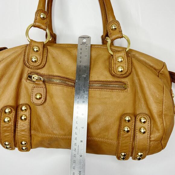 Anthropologie Linea Pelle Soft Camel Tan Leather Satchel Bag - Picture 3 of 12